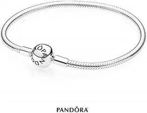 pandora  moments snake chain charm bracelet in sterling silver, 7.1 in / 18 cm