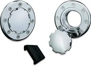 kuryakyn 8310 nonvented flush mount fuel tank/gas cap with lefthand threads for 19821999 harleydavidson motorcycles with screw tanks, chrome