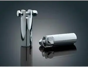 kuryakyn 8087 motorcycle foot control component: 31/2" footpeg mounts with 3/8"16 mounting bolts, chrome, 1 pair