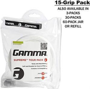 gamma supreme overgrip tour pack/15 grips, white