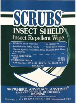 Insect Sheild Insect Repellant Towel 1/Package