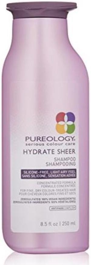 pureology hydrate sheer moisturizing shampoo for color treated hair,sulfatefree, siliconefree,8.5 oz.