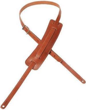 levy's leathers 5/8" carving leather guitar strap with classic 50s pad; brown m25brn