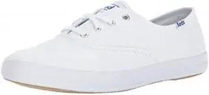 keds women's champion original canvas laceup sneaker, white, 8.5 w us