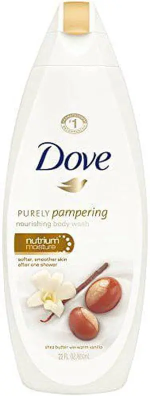 Dove Purely Pampering Nourishing Body Wash, Nutrium Moisture, Shea Butter with Warm Vanilla 22 oz (Pack of 2)