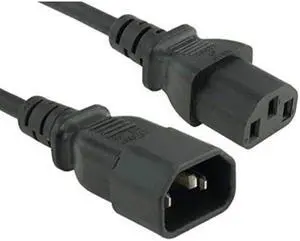 cable leader 18 awg computer power extension cord iec320 c13 to iec320 c14 ul listed 25 foot 1 pack