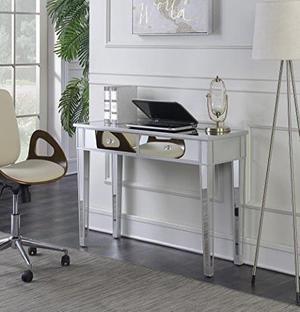convenience concepts gold coast mirrored desk, silver / mirror
