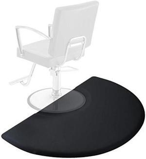 saloniture 3 ft. x 5 ft. salon & barber shop chair antifatigue floor mat  black semi circle  1/2 in. thick