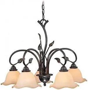 vaxcel ch38805ol vine 5 light chandelier, oil shale finish