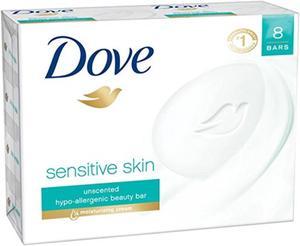 dove sensitive skin beauty bar unscented  4ozpack of 8