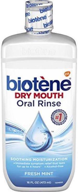 biotene dry mouth oral rinse, fresh mint 16 oz