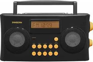 sangean prd17 am/fmrds portable radio specially designed for the visually impaired with helpful guided voice prompts, black, 10 station presets 5 am, 5 fm, stereo/mono switch, alarm timer