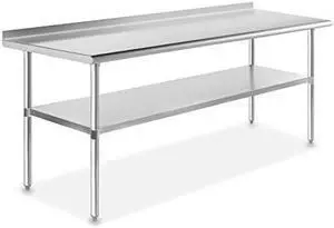 GRIDMANN NSF Stainless Steel Commercial Kitchen Prep & Work Table w/ Backsplash - 72 in. x 24 in.