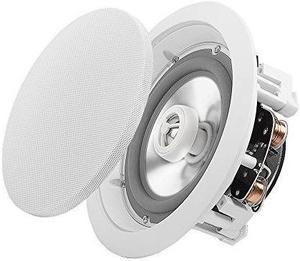 osd ice640wrs 6.5" weather resistant indoor/outdoor inceiling speaker 150w w/pivoting titanium dome tweeter white, pair