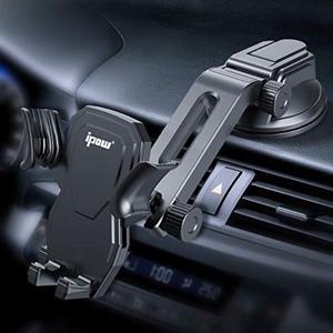 ipow car phone mount holder hands free car phone holder dashboard gravity cell phone holder mount with auto retractable clamp maximum angle adjustment for iphone xrxs maxx87 galaxy s10s9note 9