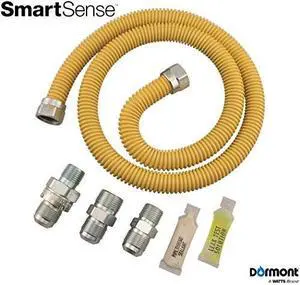 dormont 0222530 smartsense gas range & furnace appliance connector kit, 48 in. long, 5/8 in. outside diameter, yellow coated