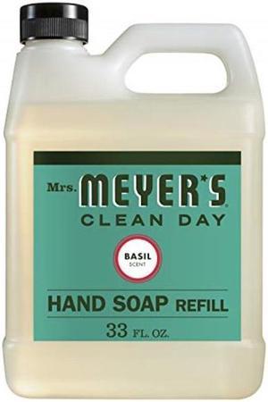 mrs. meyer's liquid hand soap refill, basil, 33 fl oz pack of 1