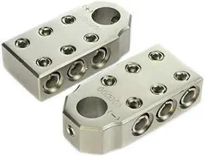 pair of voodoo car audio sae top post 6 1/0 & 4 gauge battery terminal pair