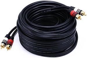 Monoprice 102867 35-Feet Premium 2 RCA Plug to 2 RCA Plug 22AWG Cable, Black