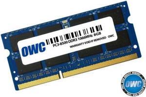 owc 8.0gb pc8500 ddr3 non ecc 1066 mhz 204 pin sodimm memory module for macbook pro, macbook, and mac mini, owc8566ddr3s8gb