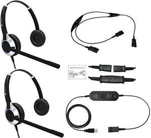 deluxe usb headset training solution includes 2 x truvoice hd550 double ear noise canceling microphone headsets, usb cable with mute and volume controls and a training y cable
