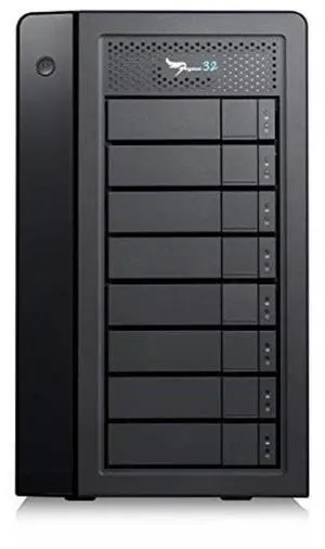 promise pegasus32 r8 80tb 8x10tb hybrid thunderbolt 3 or usb32 direct attached raid storage, high performance external