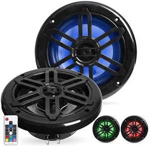belva bmrgbbk 500w black 6.5inch 2way waterresistant marine speakers with rgb illumination