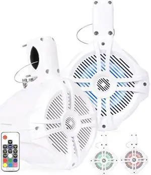 belva bwt6led pair of 500w 6.5inch wakeboard tower speakers with multiled lights and remote pair