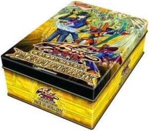 yugioh 5ds 2010 duelist pack exclusive collection tin yellow tin with starlight road , drill synchron, speed warrior & advance draw