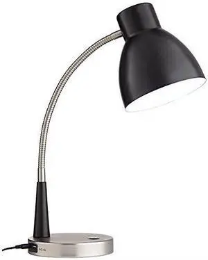 OttLite CS01KC9-SHPR Wellness Series Adjust LED Desk Lamp - 3" to 22" High - Silver/Matte Black