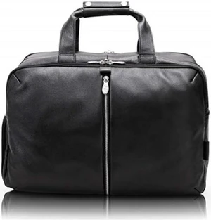 mcklein avondale, pebble grain calfskin leather, 22" leather, triple compartment, carryall, travel, laptop duffel, black 18905 mcklein avondale, pebble grain calfskin leather, 22" leather, triple compartment, carryall, travel, laptop duffel, black 18905