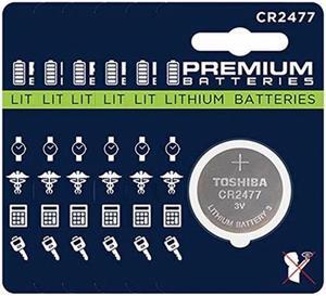 premium batteries toshiba cr2477 lithium 3v coin cell batteries childsafe 6 pack