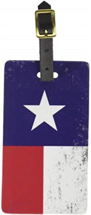 graphics & more texas flag distressed luggage tags suitcase carryon id, white