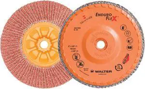 Walter 06B604 6x5/8-11 Enduro-Flex Spin-On Flap Discs with Eco-Trim Backing 40 Grit Type 27S, 10 pack