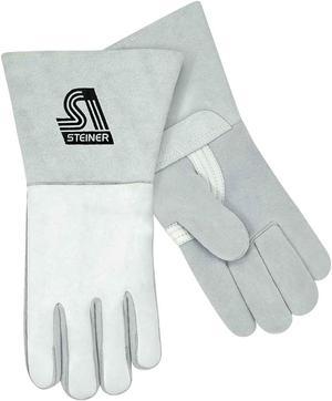 Steiner 7500 Premium Grain Elkskin Back Reverse Grain Elkskin Palm Stick Welding Gloves Nomex Lined Back X-Large