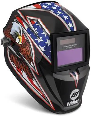 Miller 287820 Classic Series Auto Darkening Welding Helmet with ClearLight Lens, Liberty Miller 287820 Classic Series Auto Darkening Welding Helmet with ClearLight Lens, Liberty
