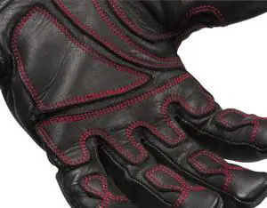 Lincoln Electric Welding Gloves,  5" Gauntlet Cuff Black/Red   K3109-M