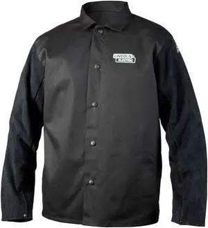 Lincoln Electric K3106 Traditional Split Leather Sleeved Welding Jacket, Large