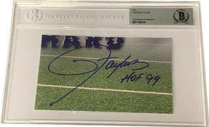 Lawrence Taylor Autographed New York Giants Blue Jersey Framed BAS Signed NY