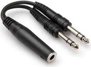 Y-Cable 1/4 (F) Stereo to Dual 1/4 (M) Stereo Insert & Y Cable - Balanced Cable