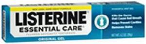 Listerine Essential Care Toothpaste Gel, Original Powerful Mint - 4.2 oz