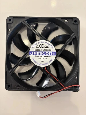 Jamicon JF1425B1HR-R 140mm 12V DC Dual Ball Bearing Cooling Fan 2-Wire Jamicon JF1425B1HR-R 140mm 12V DC Dual Ball Bearing Cooling Fan 2-Wire