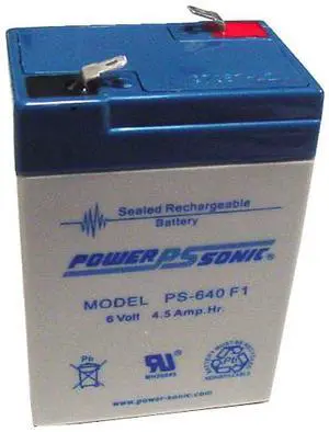 Power-Sonic OEM PS-640 6V/4.5AH Sealed Lead Acid Battery w/ F1 Terminal