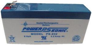 Power-Sonic 8V/3.2AH Sealed Lead Acid Battery w/ F1 Terminal