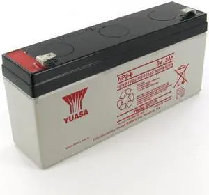 Yuasa NP3-6 6V/3Ah Sealed Lead Acid Battery-F1 Terminal