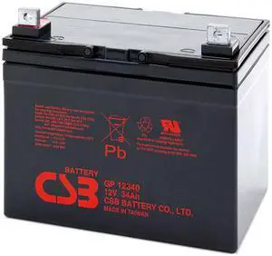 CSB GP12340 12V/34.0 AH Sealed Lead Acid Battery-NB Terminal