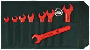 Wiha 20192 8 Piece Insulated Open End Wrench SAE Pouch Set