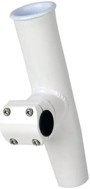 CE Smith Adjustable Mid Mount Rod Holder - White Powder Coat Aluminum with Sleeve and Hex Key Adjustable Mid Mount Rod Holder