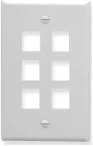 ICC IC107LF6WH Oversized Classic face Plate 6 Port White