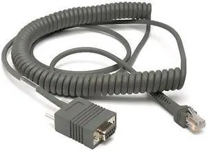 Zebra (Motorola/Symbol) CBA-R03-C12PAR Coiled RS232 Cable STD-DB9 Female TxD on 2 - 12 Ft.